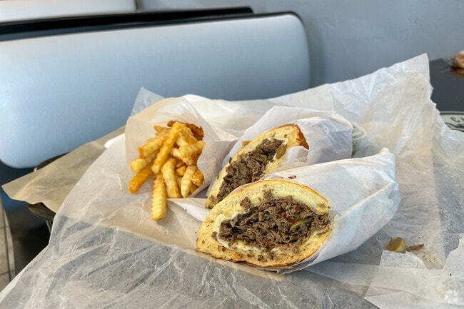 Locals love the famous Chicago style Italian beef sandwich and fries at Tommy D's in Dietz.