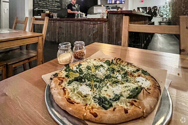 The white pizza at Skyking Pizza is a popular choice amongst local residents.