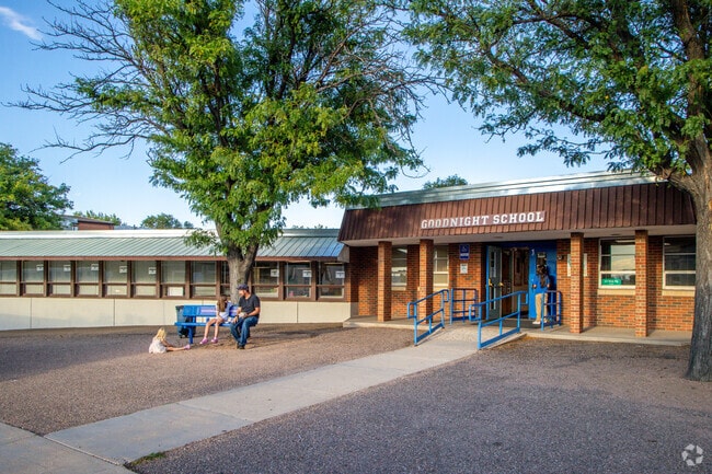 The welcoming entrance of the Goodnight Elementary School in Pueblo.