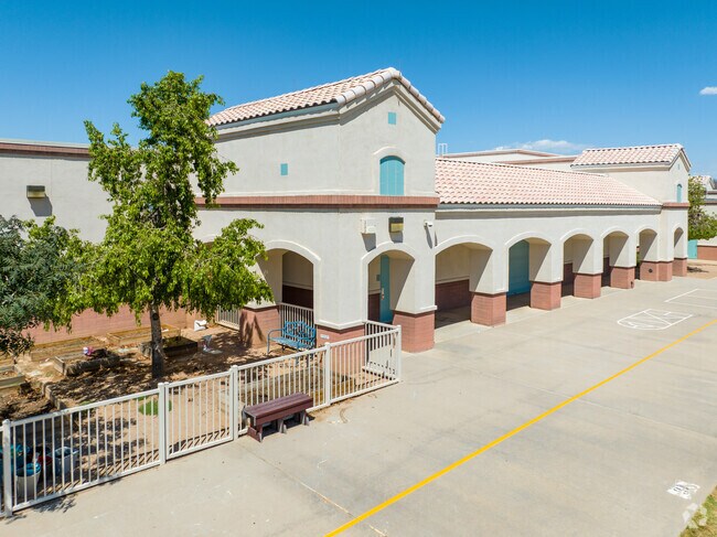 A community garden is maintained by students and faculty at Patterson Elementary School.