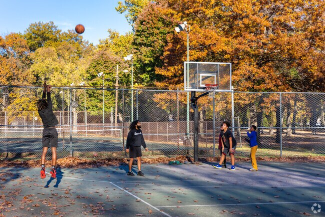 Residents meet for a game of pick up basketball at Wilson Park in Granite City, Illinois.