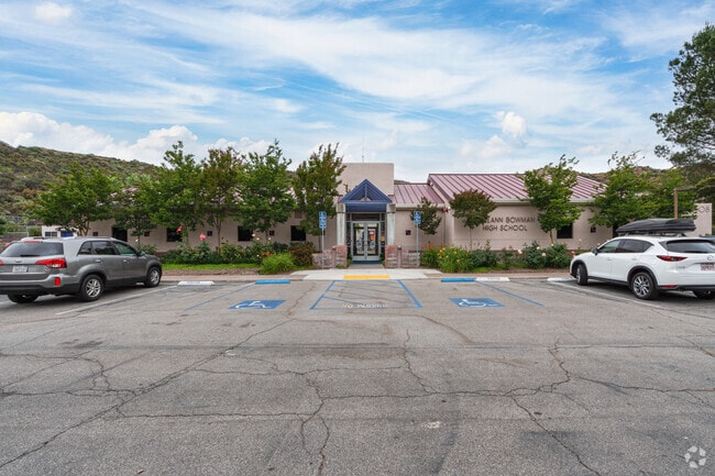 The front of the Bowman High School in Santa Clarita, CA.