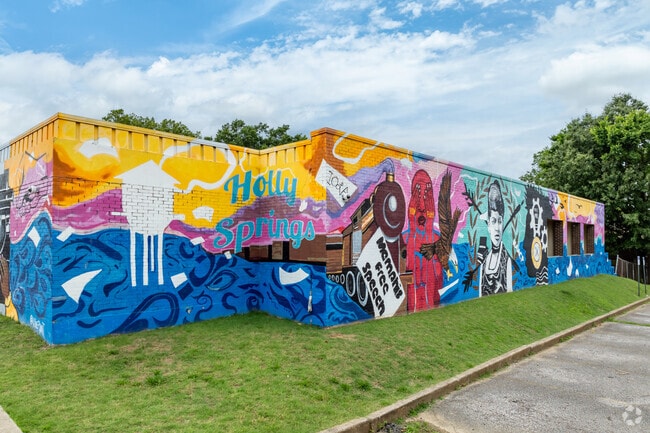 This colorful mural adorns the wall of Ida B. Wells Academy in Memphis.