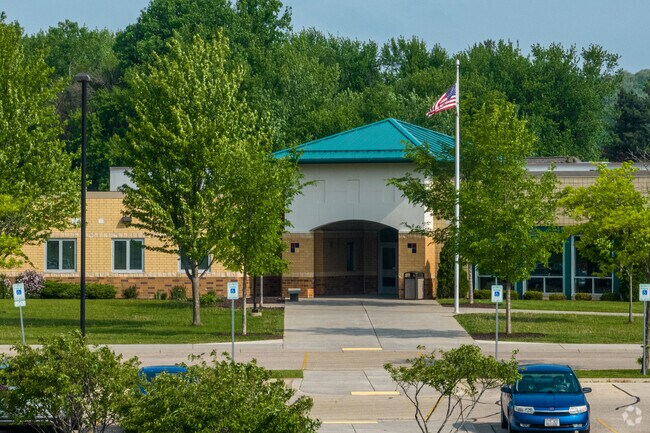 The entrance to Glacier Creek Middle School in Outer Middleton.