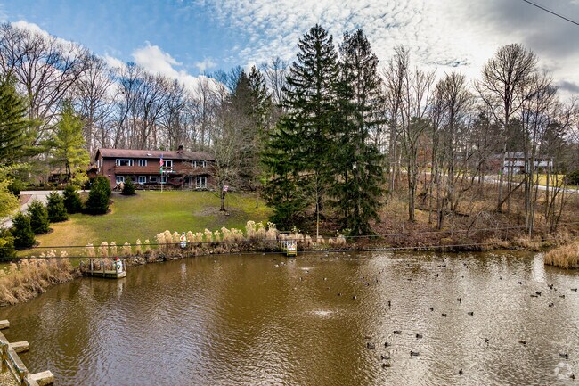 A quiet pond in Walton Hills offers a peaceful place to relax.