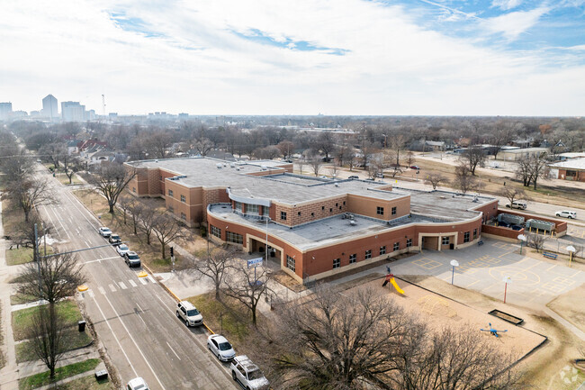 Here is an aerial view of Horace Mann Dual Language Magnet School.