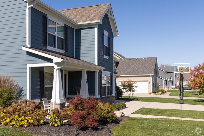 This row of homes shows the variety of design in the New Palestine area.