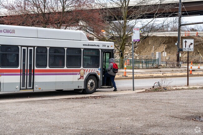 A resident of Summit Lake takes advantage of public transportation.