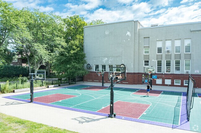 Orrington Elementary School students can enjoy a game of basketball.