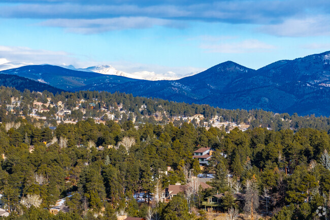 Evergreen is roughly 7,220 ft high with hilly, narrow roads and good access to ski resorts.