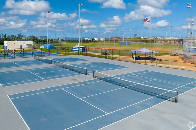 Gulf Middle School in Cape Coral has several tennis courts for student play.