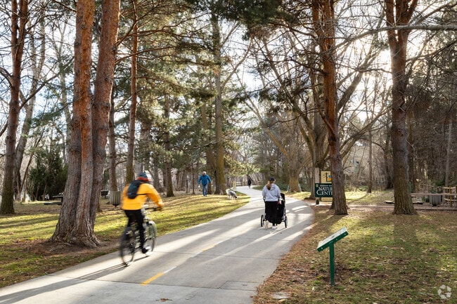 The Boise greenbelt runs through spacious Kristin Armstrong Park in the east end.