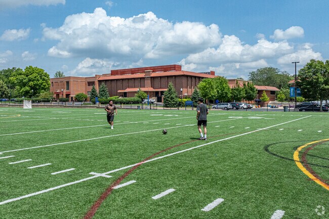 Both turf and natural grass soccer fields are a common sight throughout South End.