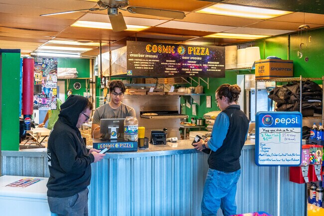 For pizza that is out of this world, stop by Cosmic Pizza near Kirk.