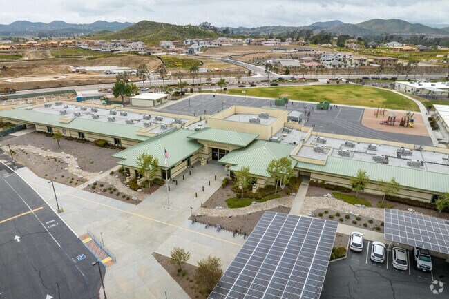 Bird’s eye view of the campus at Evans Ranch Elementary School in Menifee.