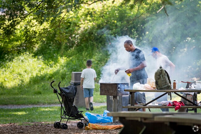 Greenway Heights residents enjoy the grills and picnic tables at Great Falls Park.