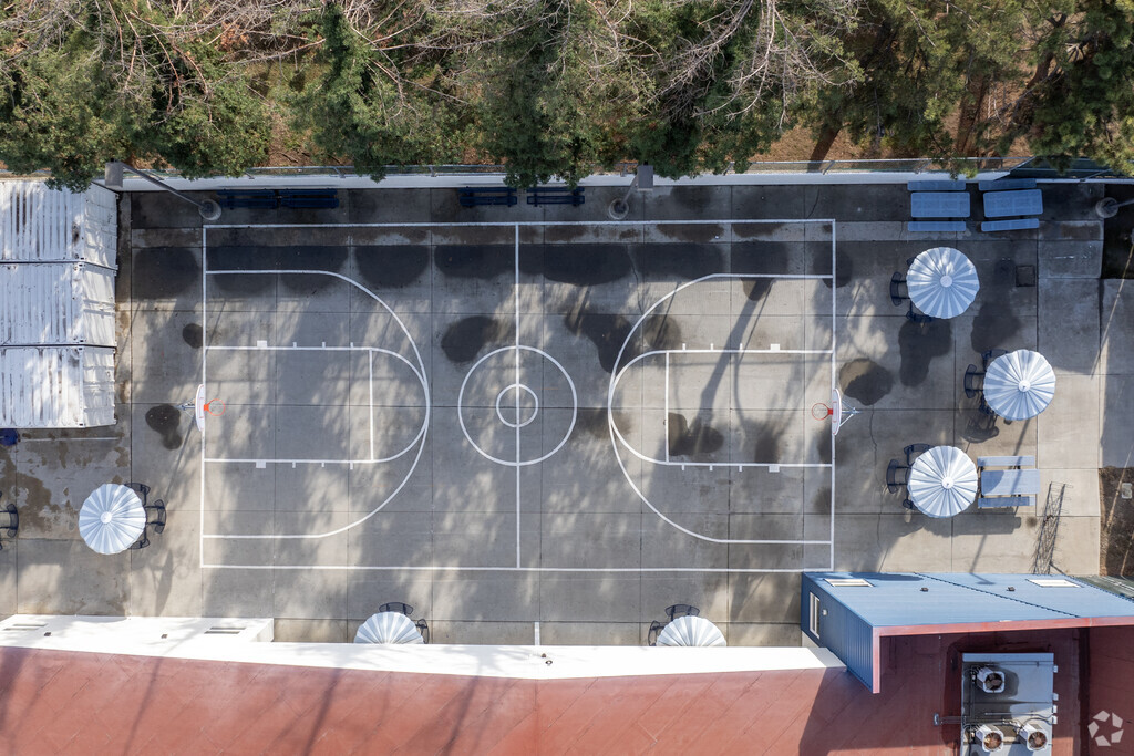 The basketball court at DeWolf Continuation High School in Fresno.