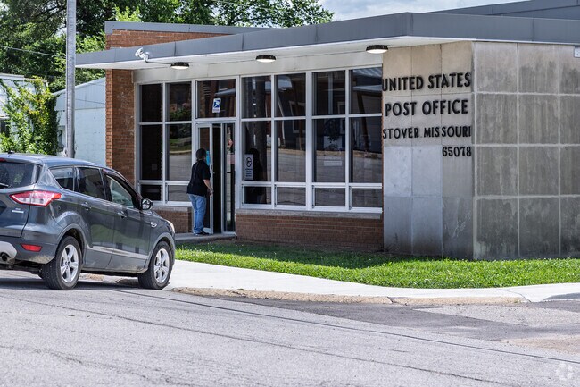 The post office is a central hub of activity in Stover.