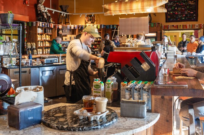 Enjoy a great cup of coffee at Coffee By Design near East End.