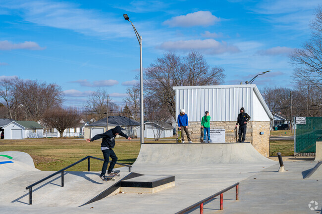 New Castle's  Baker Park offers a variety of activities, including a skate park and disc golf course.