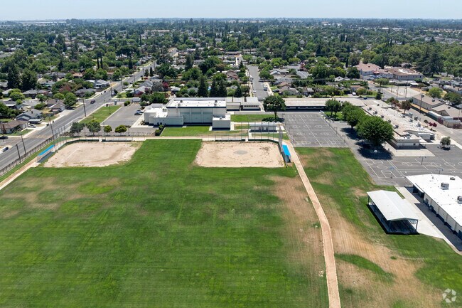 The sports fields at Mitchell Intermediate School in Atwater.