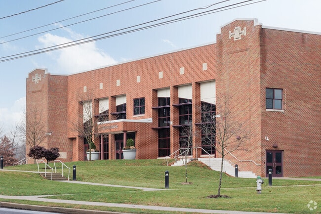 Entrance to the auditorium at Stroudsburg High School in Stroudsburg, PA.