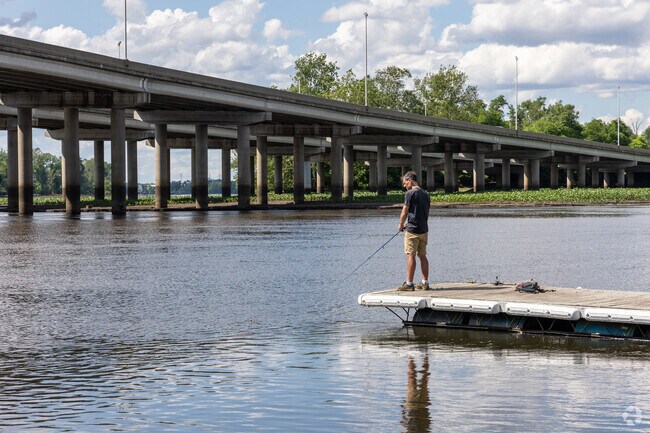Some Bordentown residents like to fish at Bordentown Beach.