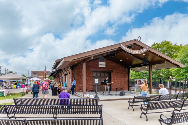 Sit and listen to the live music at the Smyrna Depot Farmers Market every Saturday.