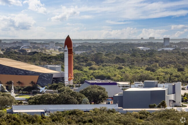 The Kennedy Space Center is located across the Indian River from Titusville.