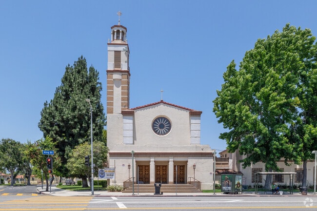 Transfiguration School is noticeable with its church architecture and Los Angeles, CA location.