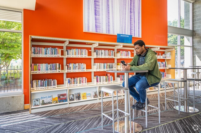 The Woodmont Library near Cambridge and Kentwood has a relaxing atmosphere to study in.