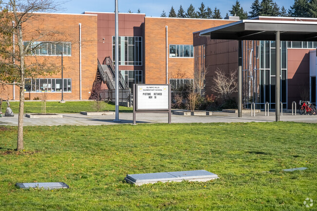Olympic Hills Elementary School signage.