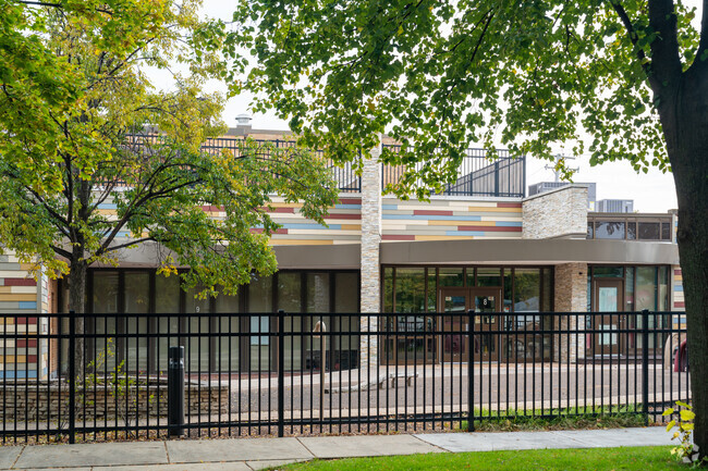 A view of Betsy Ross Elementary School from the street.