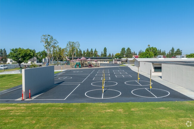 Young students can learn basketball at Hansen Elementary School.