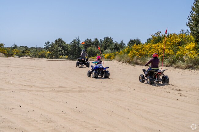 Families can ride ATVs throughout the Oregon Dunes National Recreation Area in Reedsport.