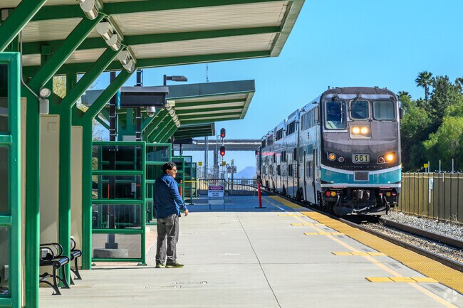 Metrolink’s commuter rail offers connections to Downtown Los Angeles at March Field Station near Sunnymeadows.