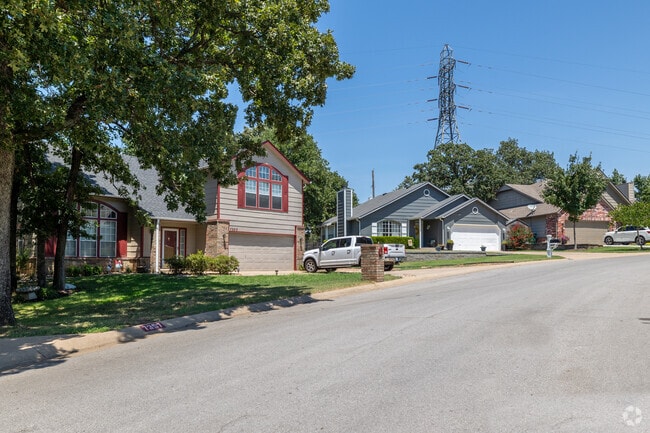 There is a variety of homes in Berryhill that differ in style and color.