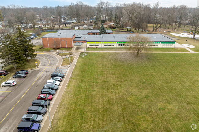 A view of the front of Cavanaugh Elementary School.
