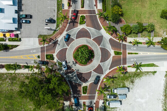 The roundabouts are a signature feature of Downtown Bonita Springs.