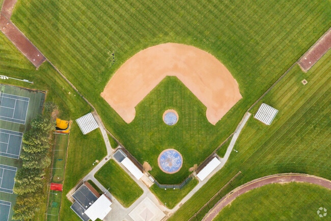 A well-maintained baseball diamond in Spring Grove.