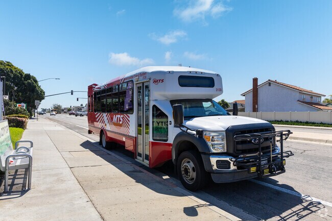 Mira Mesa offers MTS transportation with many bus stops.