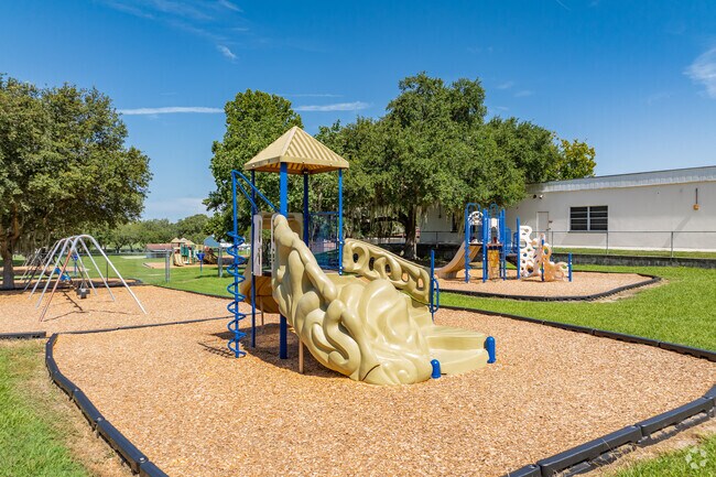 Kids enjoy playing on the play area at Inverness Primary School.