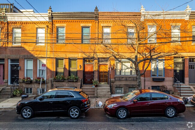 Fairmount is lined with traditional Philadelphia brick row homes built in the 1920s