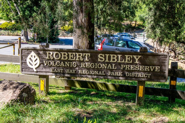 Welcome sign greets you to the stunning Sibley Volcanic Regional Preserve.
