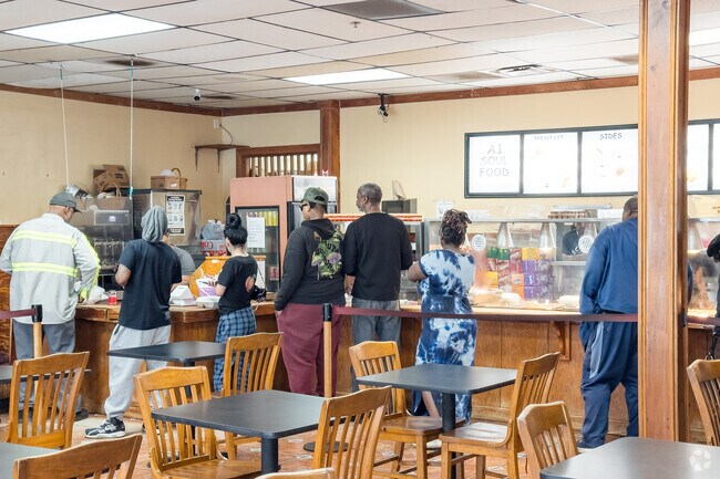 The nearbyt popular A1 Soulfood often has a line out the door.