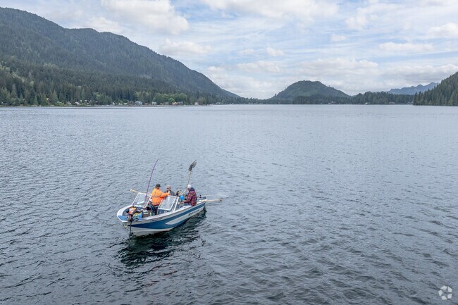 Meet up with friends for a day of fishing in the waters of Lake Cavanaugh.