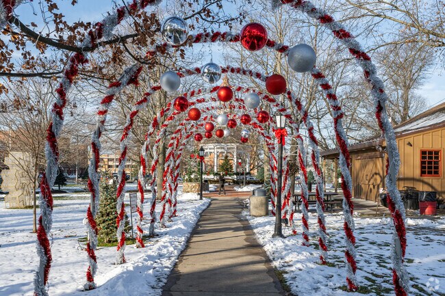 Chardon Square hosts a mix of seasonal activities and decorations.