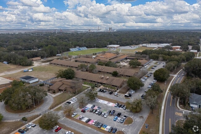 An aerial view of the Fernandina Beach High School.