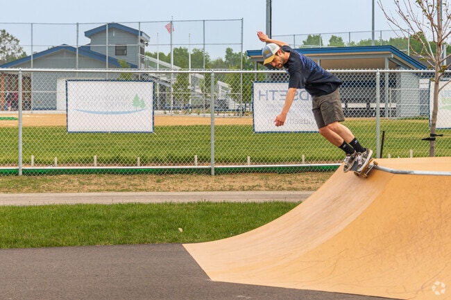 Hermantown residents enjoy the skateboard park at Fichtner Park.