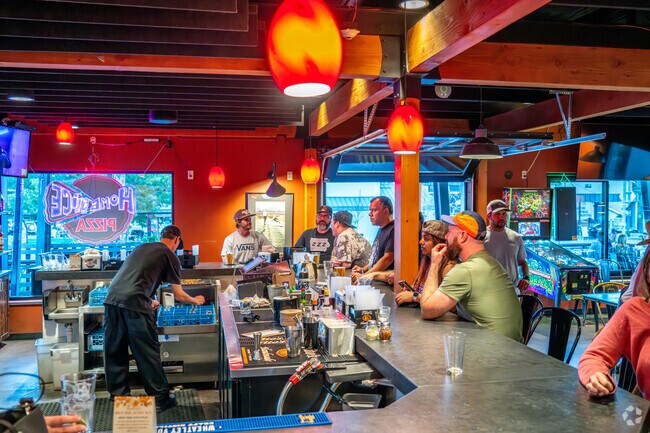 Homeslice Pizza is minutes away to perfect for grabbing a slice and a beer.